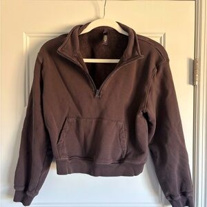 Skims 1/2 zip sweatshirt, brown, size medium *fits small*